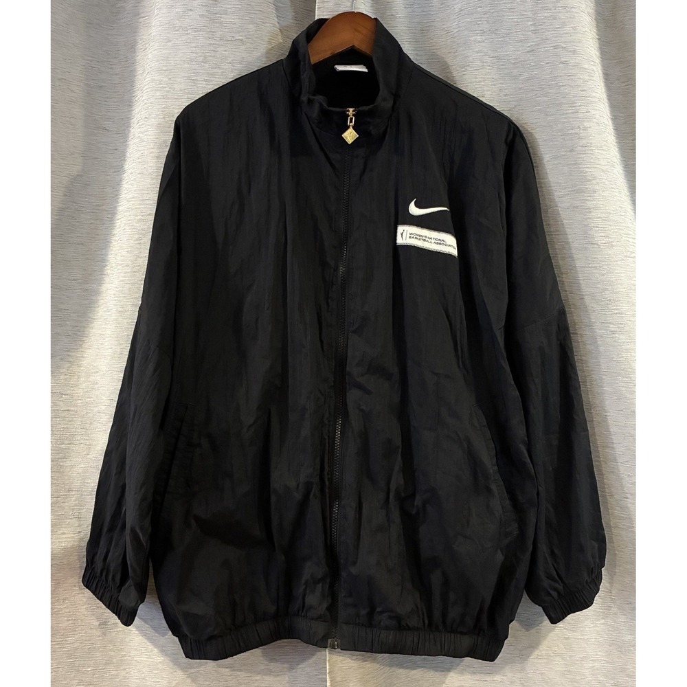 WNBA Jacket Womens Large Black WNBA Basketball Nike Full Zip Windbreaker